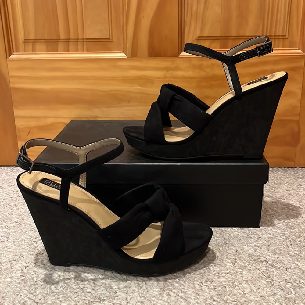 G.I.L.I. Knotted Front Wedge Ankle Strap Kahlie Black - Picture 5 of 14